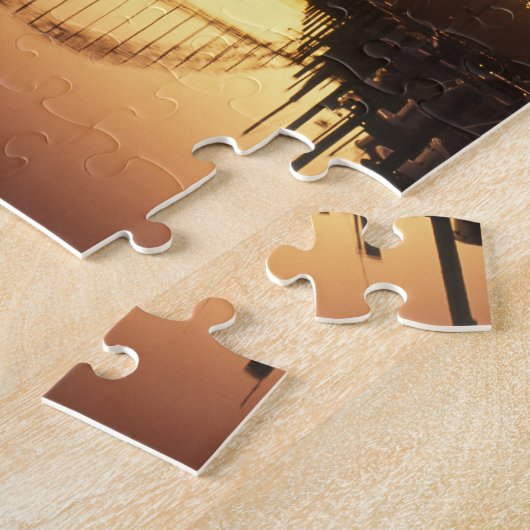 Sonnenuntergang hinter der Newport Bridge, Oregon Puzzle (Seite)