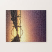 Sonnenuntergang hinter der Newport Bridge, Oregon Puzzle (Horizontal)