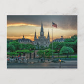 Sonnenuntergang hinter der Postkarte der Kathedral (Vorderseite)