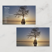 Sonnenuntergang hinter einem Baum Visitenkarte (Vorne/Hinten)