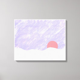 Sonnenuntergang hinter einem schneebedeckten Berg Leinwanddruck