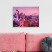 Sonnenuntergang hinter Seattle Skyline von Kerry P Leinwanddruck (Insitu (Wohnzimmer))