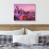 Sonnenuntergang hinter Seattle Skyline von Kerry P Leinwanddruck (Insitu (Schlafzimmer))