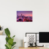 Sonnenuntergang hinter Seattle Skyline von Kerry P Poster (Heimbüro)