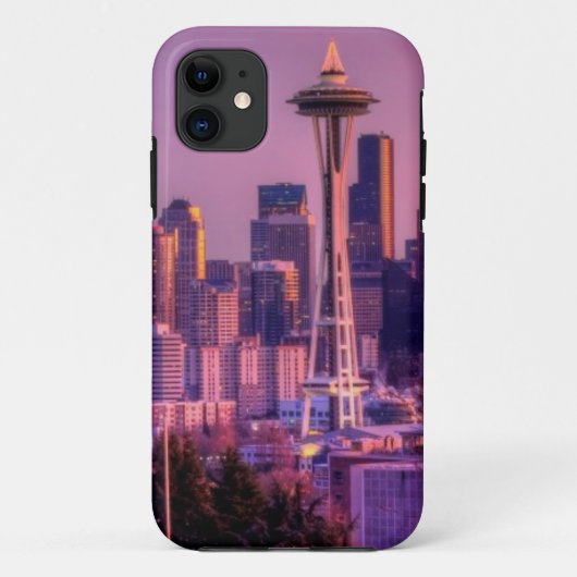Sonnenuntergang hinter Seattle-Skylinen von Case-Mate iPhone Hülle (Rückseite)