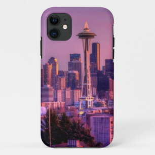 Sonnenuntergang hinter Seattle-Skylinen von Case-Mate iPhone Hülle
