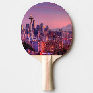Sonnenuntergang hinter Seattle-Skylinen von Tischtennis Schläger