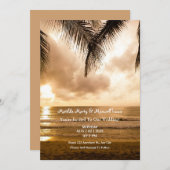 Sonnenuntergang: Hochzeit am Strand Einladung (Vorne/Hinten)
