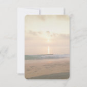Sonnenuntergang Hochzeit am Strand, Empfang Plumer Einladung (Rückseite)