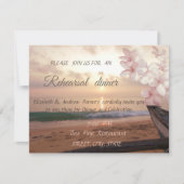 Sonnenuntergang Hochzeit am Strand, Probe Plumeria Einladung (Vorderseite)