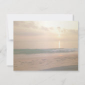 Sonnenuntergang Hochzeit am Strand, Probe Plumeria Einladung (Rückseite)