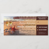 Sonnenuntergang Hochzeit Boarding Pass Einladungen (Vorderseite)