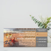 Sonnenuntergang Hochzeit Boarding Pass Einladungen (Stehend Vorderseite)