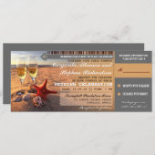 Sonnenuntergang Hochzeit Boarding Pass Einladungen (Vorne/Hinten)