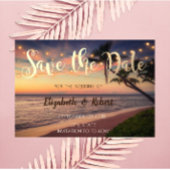 Sonnenuntergang, Hochzeit, Palmen, Lichter Save th Save The Date