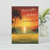 Sonnenuntergang Hochzeitsfeiern Einladung (Stehend Vorderseite)