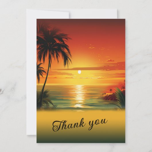 Sonnenuntergang Hochzeitsfeiern Einladung (Rückseite)