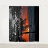 Sonnenuntergang Hochzeitskabine - Der Hintergrund  Wandteppich (Vorderseite)