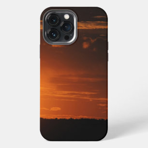 Sonnenuntergang-Horizont-Wolken-Wald- iPhone 13 Pro Max Hülle