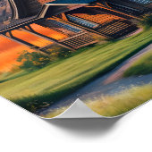Sonnenuntergang Hütte Poster (Ecke)