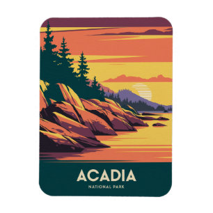 Sonnenuntergang im Acadia National Park Magnet