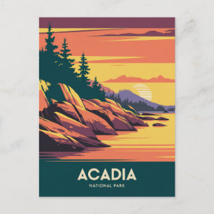 Sonnenuntergang im Acadia National Park Postkarte