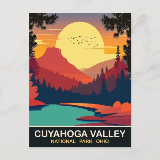 Sonnenuntergang im Cuyahoga Valley, Ohio, Reisen Postkarte (Vorderseite)