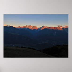 Sonnenuntergang im Fiescher Tal Poster