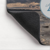 Sonnenuntergang im Foto mit Monogramm und Name Mousepad (Ecke)