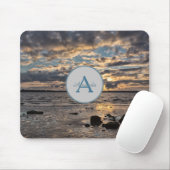 Sonnenuntergang im Foto mit Monogramm und Name Mousepad (Mit Mouse)