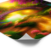 Sonnenuntergang im Garten Poster (Ecke)