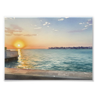 Sonnenuntergang im Hafen Fotodruck