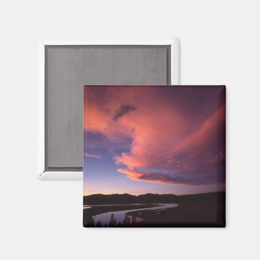 Sonnenuntergang im Hayden Valley Magnet (Vorderseite/Rückseite)