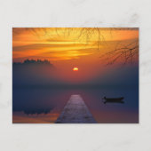 Sonnenuntergang im Herbst, landschaftliches Foto, Postkarte (Vorderseite)