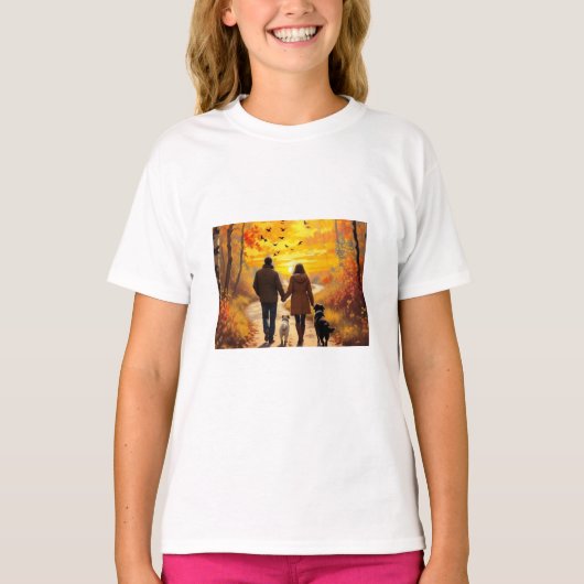 Sonnenuntergang im Herbst T-Shirt (Vorderseite)