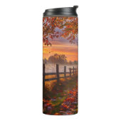 Sonnenuntergang im Herbst Thermosbecher (Nach links gedreht)
