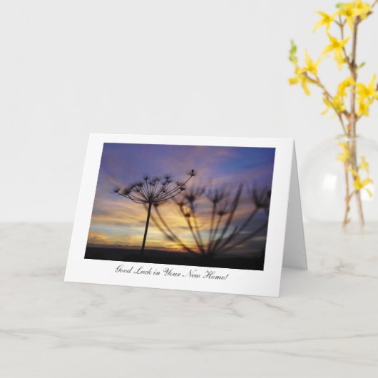 Sonnenuntergang im Herbst - Viel Glück in Ihrer ne Karte (Gelbe Blume)