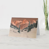 Sonnenuntergang im Kaisertal, schneebedeckte Berge Karte (Vorderseite)