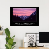 Sonnenuntergang im kanadischen Rockies Poster mit (Heimbüro)