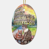 Sonnenuntergang im Kolosseum Keramikornament (Links)