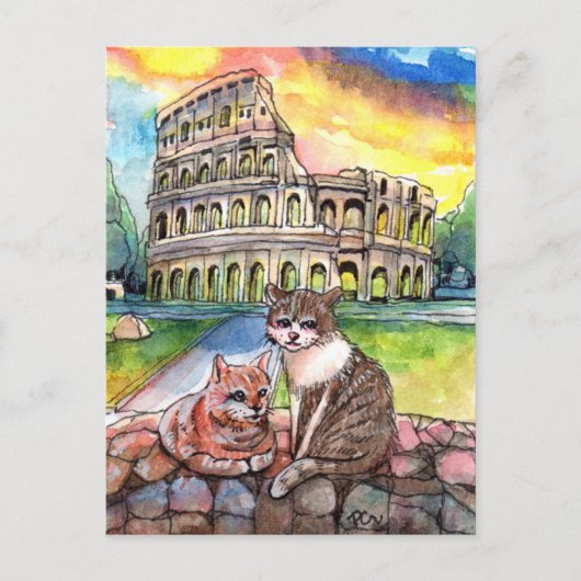 Sonnenuntergang im Kolosseum Postkarte (Vorderseite)