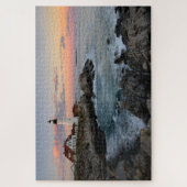 Sonnenuntergang im Leuchtturm Portland Head an der Puzzle (Vertikal)