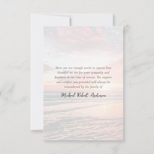 Sonnenuntergang im liebenden Speicher | Beerdigung Dankeskarte (Rückseite)