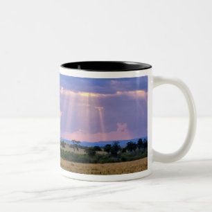 Sonnenuntergang im Masai Mara. Zweifarbige Tasse