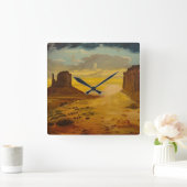 Sonnenuntergang im Monument Valley durch Gary Poli Quadratische Wanduhr (Zuhause)
