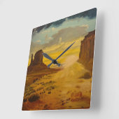 Sonnenuntergang im Monument Valley durch Gary Poli Quadratische Wanduhr (Winkel)