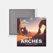 Sonnenuntergang im Nationalpark Moab Utah Arches Magnet (Vorderseite/Rückseite)