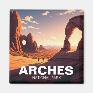 Sonnenuntergang im Nationalpark Moab Utah Arches Magnet