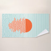 Sonnenuntergang im Ozean - gestreifter Hintergrund Badehandtuch (Badehandtuch)