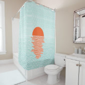 Sonnenuntergang im Ozean - gestreifter Hintergrund Duschvorhang (Beispiel)